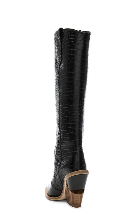 Fendi Cutwalk Croc Embossed Knee High Western 